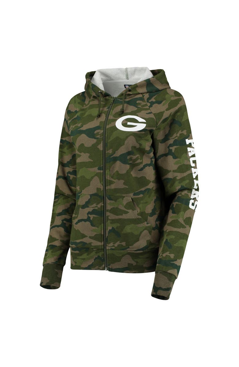New Era Women's New Era Camo Green Bay Packers Raglan Full-Zip Hoodie, Alternate, color, Camo