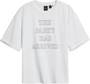 BOSS Orange Evi Rhinestone Embellished Cotton Graphic T-Shirt