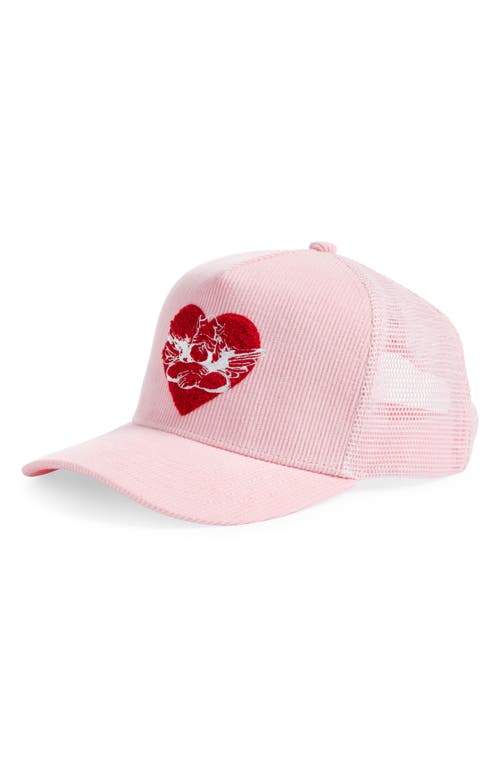 BOYS LIE BOYS LIE PINK YOURS TRULY CORDUROY TRUCKER HAT 