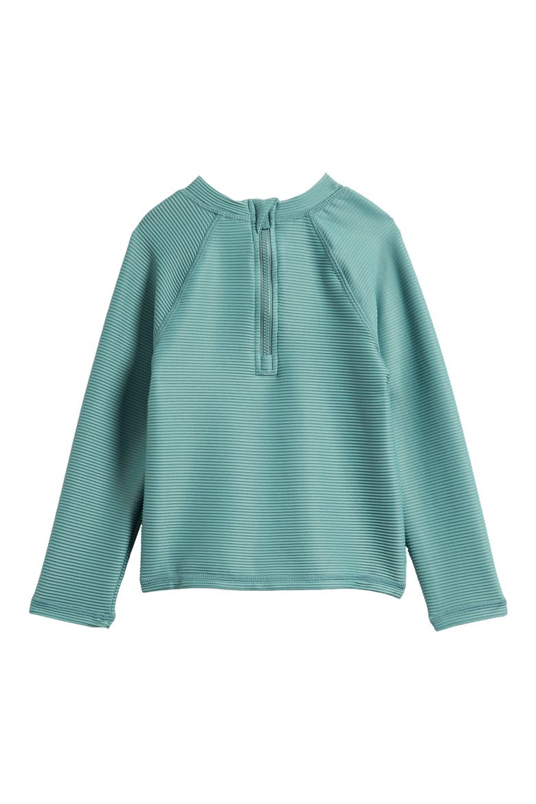 Kids' Long Sleeve Rib Rashguard, Alternate, color, TEAL