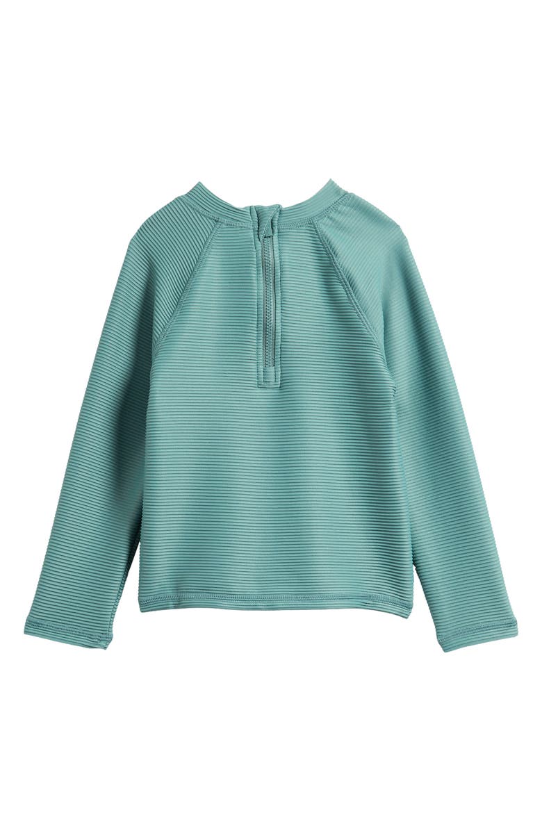 MILES THE LABEL Kids' Long Sleeve Rib Rashguard, Alternate, color, Teal