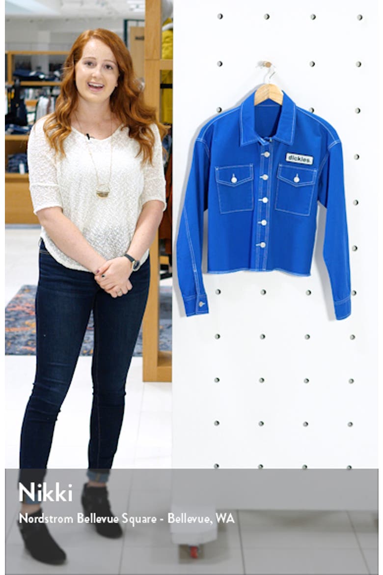 Logo Patch Crop Cotton Trucker Jacket video