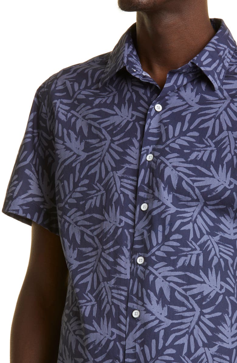 Rodd & Gunn Prebbleton Sport Fit Print Short Sleeve Button-Up Shirt, Alternate, color, Ink