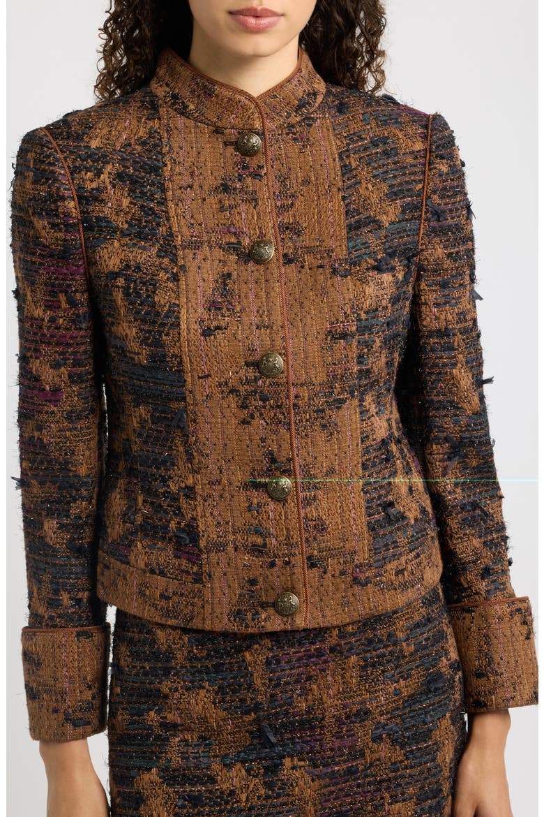 Parker Metallic Thread Detail Jacket, Alternate, color, BROWN MULTI