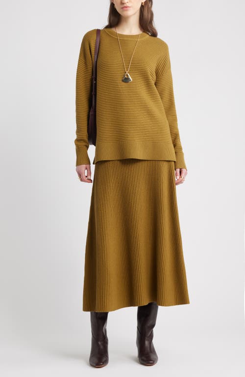 Nordstrom Cotton & Cashmere A-line Midi Sweater Skirt In Animal Print