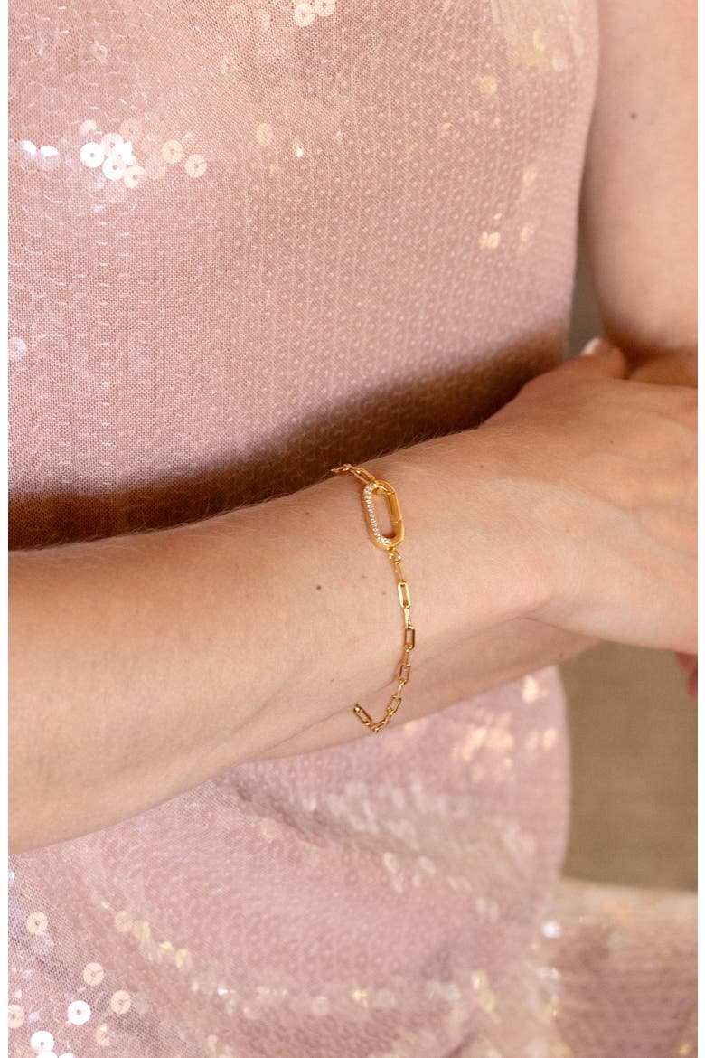 Petra Paperclip Link Bracelet, Alternate, color, GOLD
