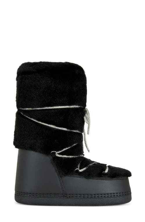 Azalea Wang Karmela Faux Fur Flatform Snow Bootie In Black