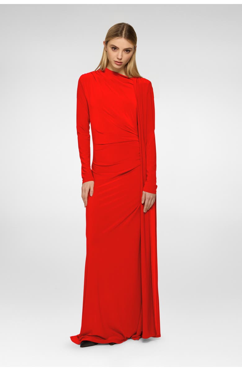 Daska Cape Dress, Alternate, color, Red