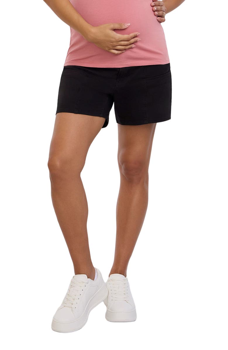 MOTHERHOOD MATERNITY Under the Belly Utility Maternity Short, Main, color, Black
