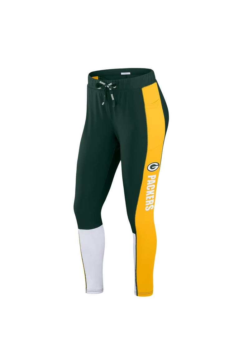 Women's WEAR by Erin Andrews Green/Yellow Green Bay Packers Color-Block Leggings, Alternate, color, Green