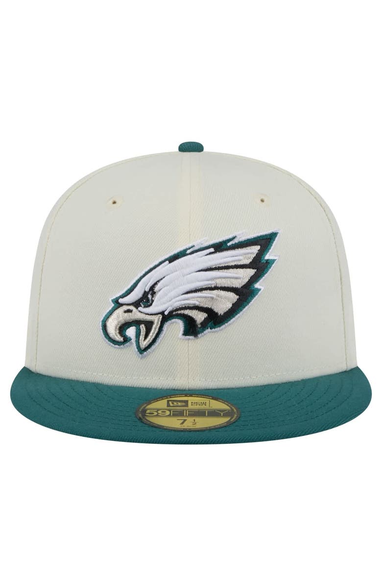 New Era Men's New Era  White/Midnight Green Philadelphia Eagles  Main 59FIFTY Fitted Hat, Alternate, color, 