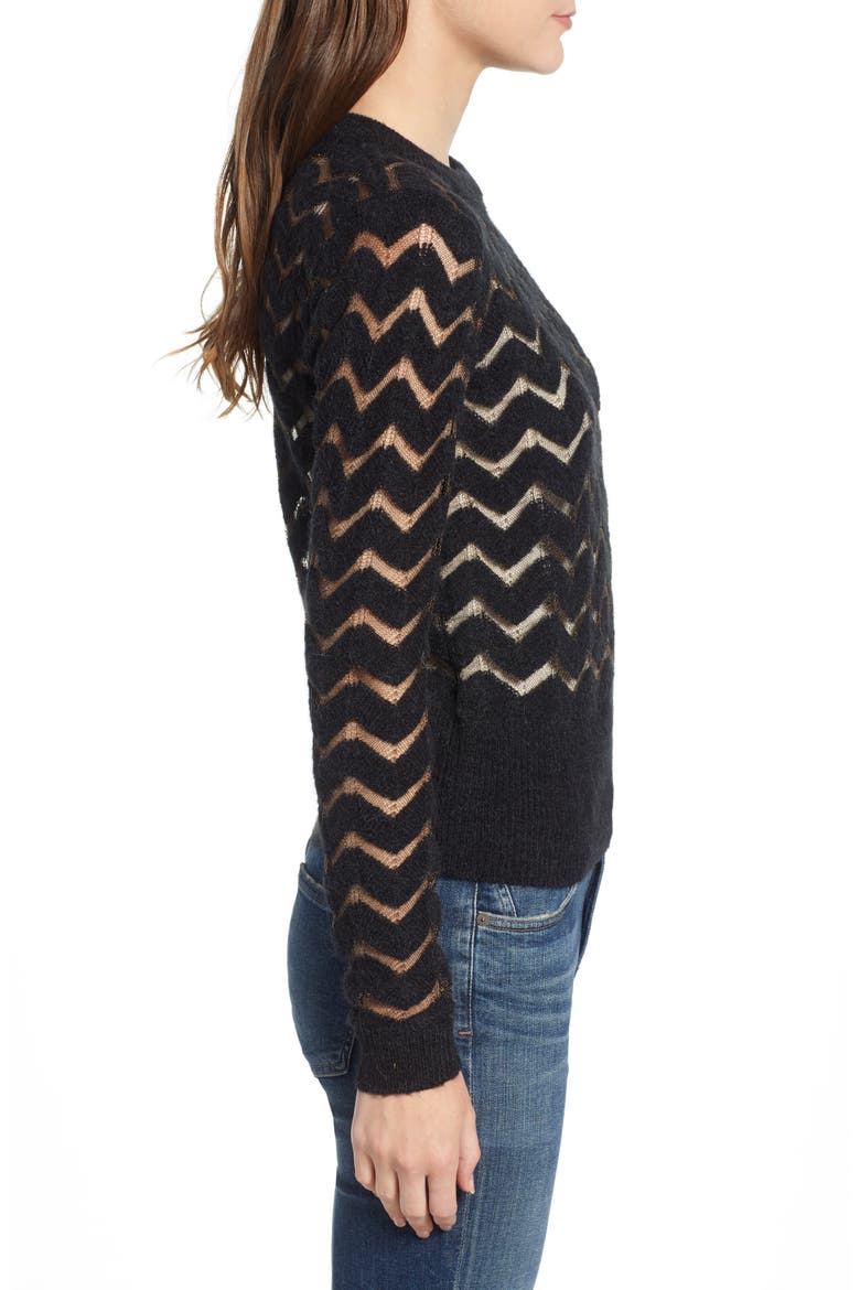 Easy Stripe Pullover, Alternate, color, BLACK