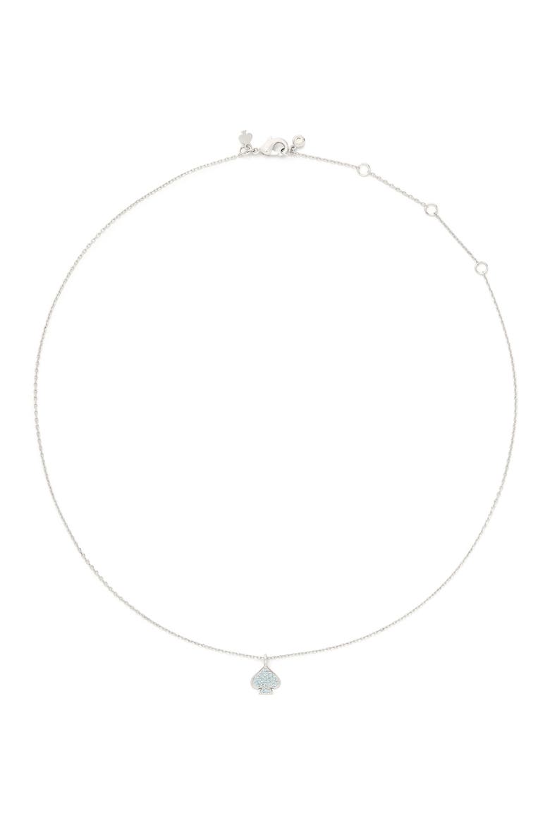 mini pavé pendant necklace, Alternate, color, BLUE/ SILVER