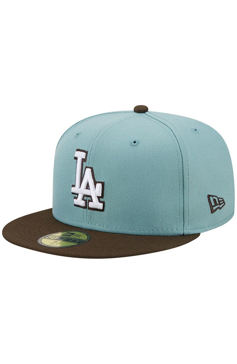 New Era Men's New Era Light Blue/Brown Los Angeles Dodgers 1988 World Series Beach Kiss 59FIFTY Fitted Hat, Alternate, color, Light Blue