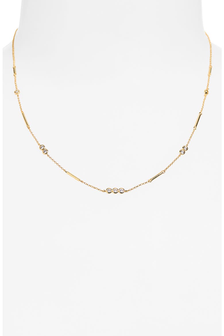 Kylie Cubic Zirconia Chain Necklace, Alternate, color, GOLD