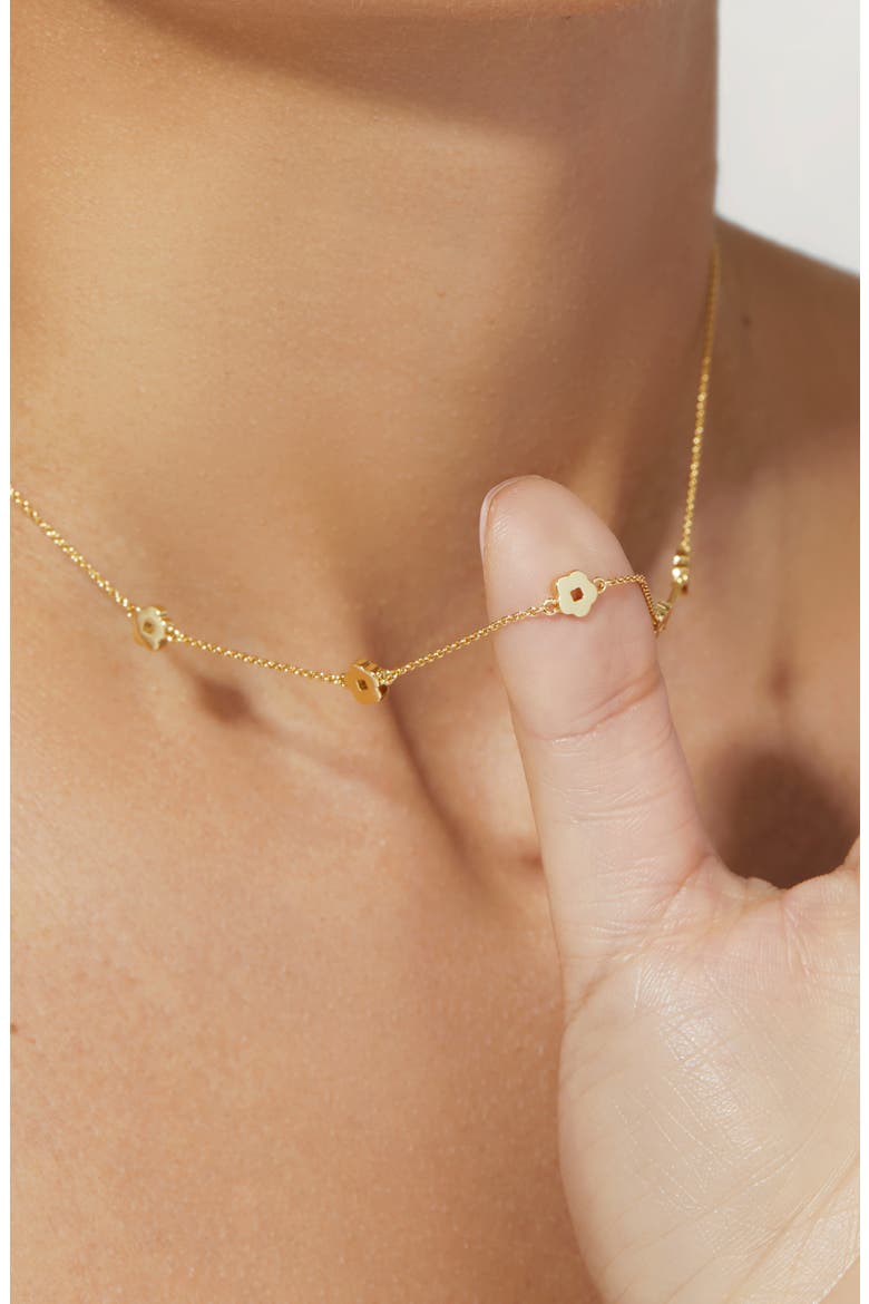 Flower Station Necklace - Rowena Necklace, Alternate, color, Gold