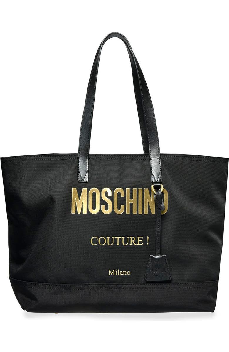 Moschino Logo Nylon Tote, Main, color,