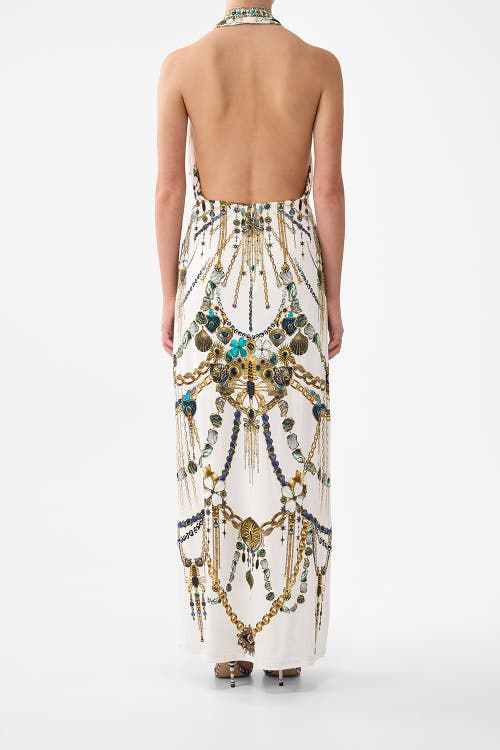 Camilla Deep Cowl Plunge Dress In White