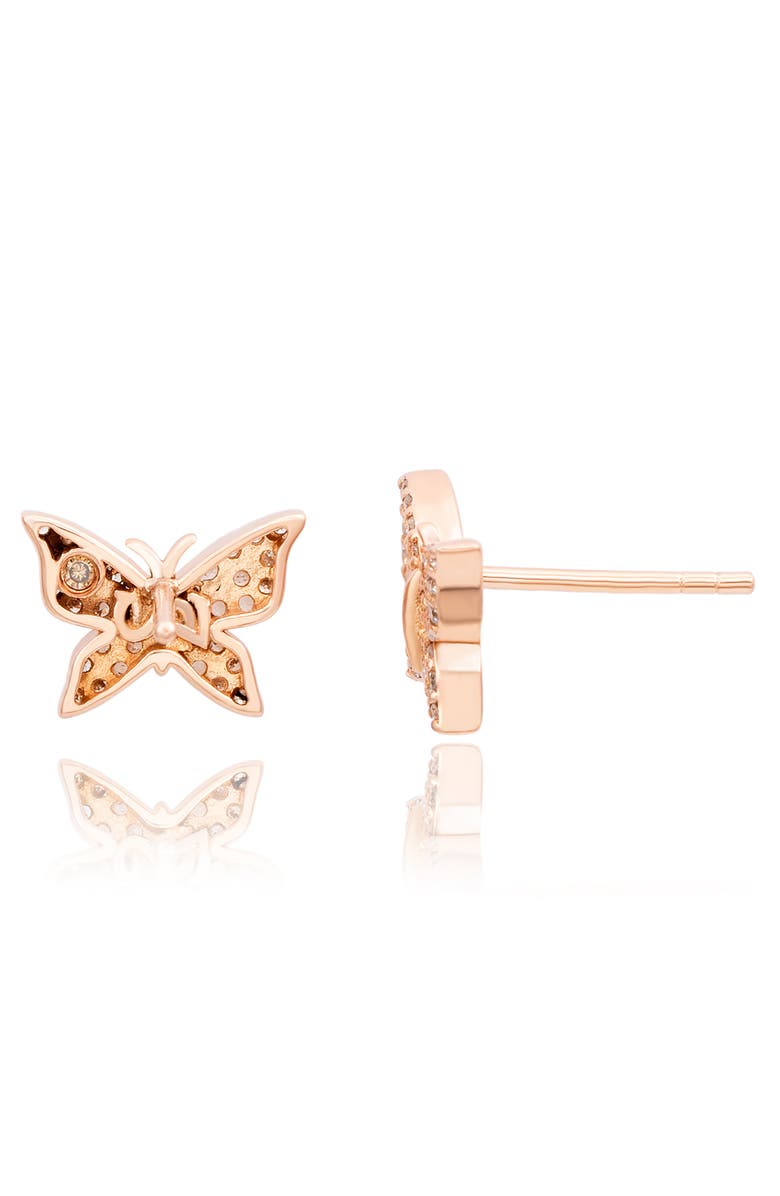 SUZY LEVIAN DIAMONDS 14K Gold Diamond Butterfly Stud Earrings - 0.35ct., Alternate, color, Rose