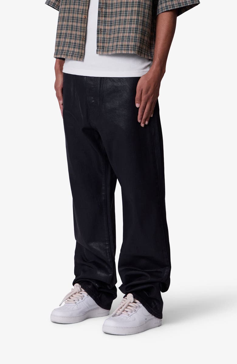 mnml Waxed Utlra Baggy Jeans, Alternate, color, Black