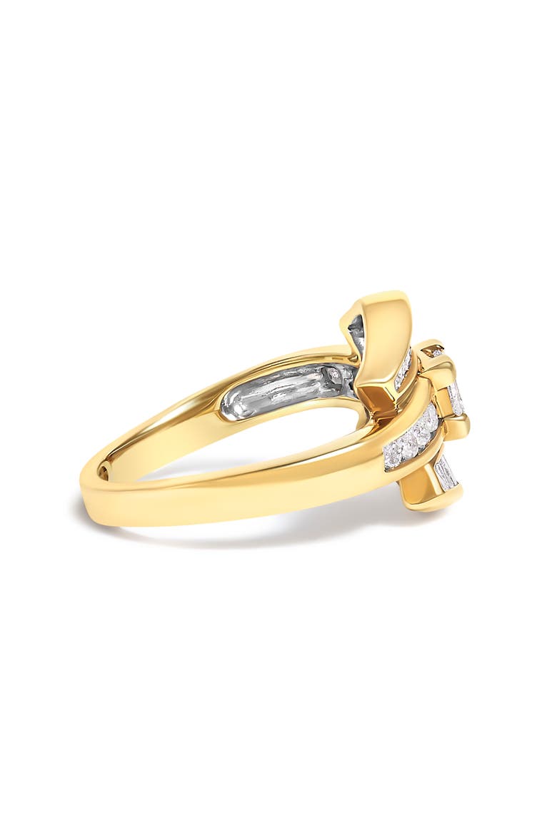 14K Yellow Gold 1.0 Cttw Princess Diamond Geometric Cocktail Ring, Alternate, color, Yellow Gold