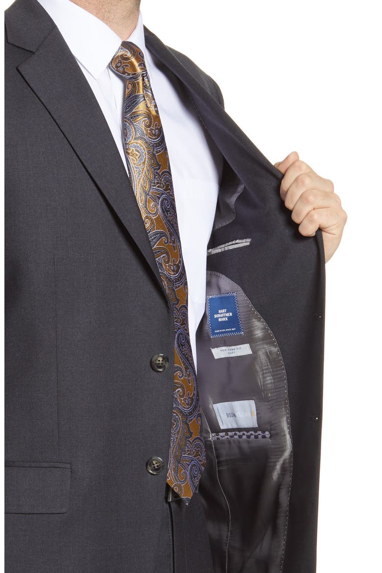 New York Classic Fit Solid Stretch Wool Suit, Alternate, color, CHARCOAL