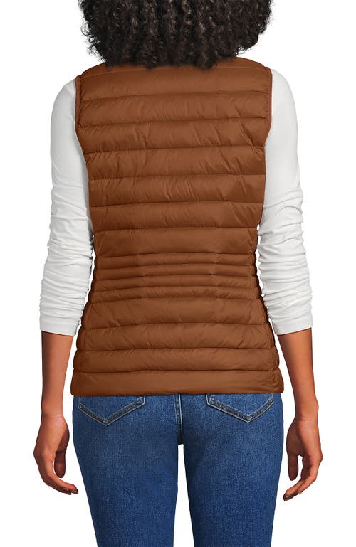 Lands' End Wanderweight Packable Ultralight Down Vest In Brown