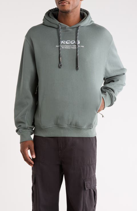 Script Embroidered Cotton Fleece Hoodie