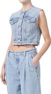 AGOLDE Leo Frayed Crop Denim Vest