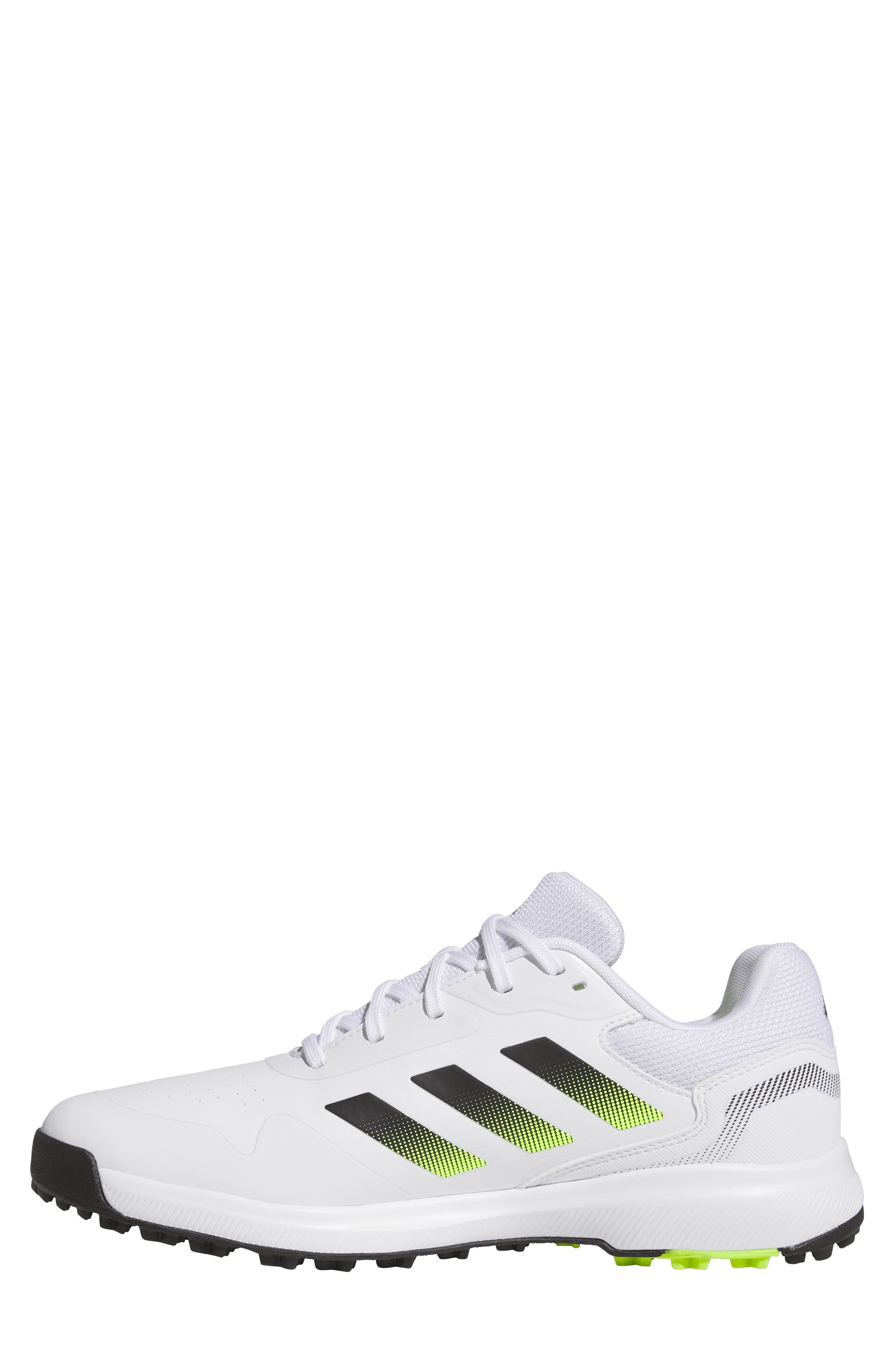 adidas Traxion Response Spikeless Golf Shoe, Alternate, color, White/ Black/ Lucid Lemon