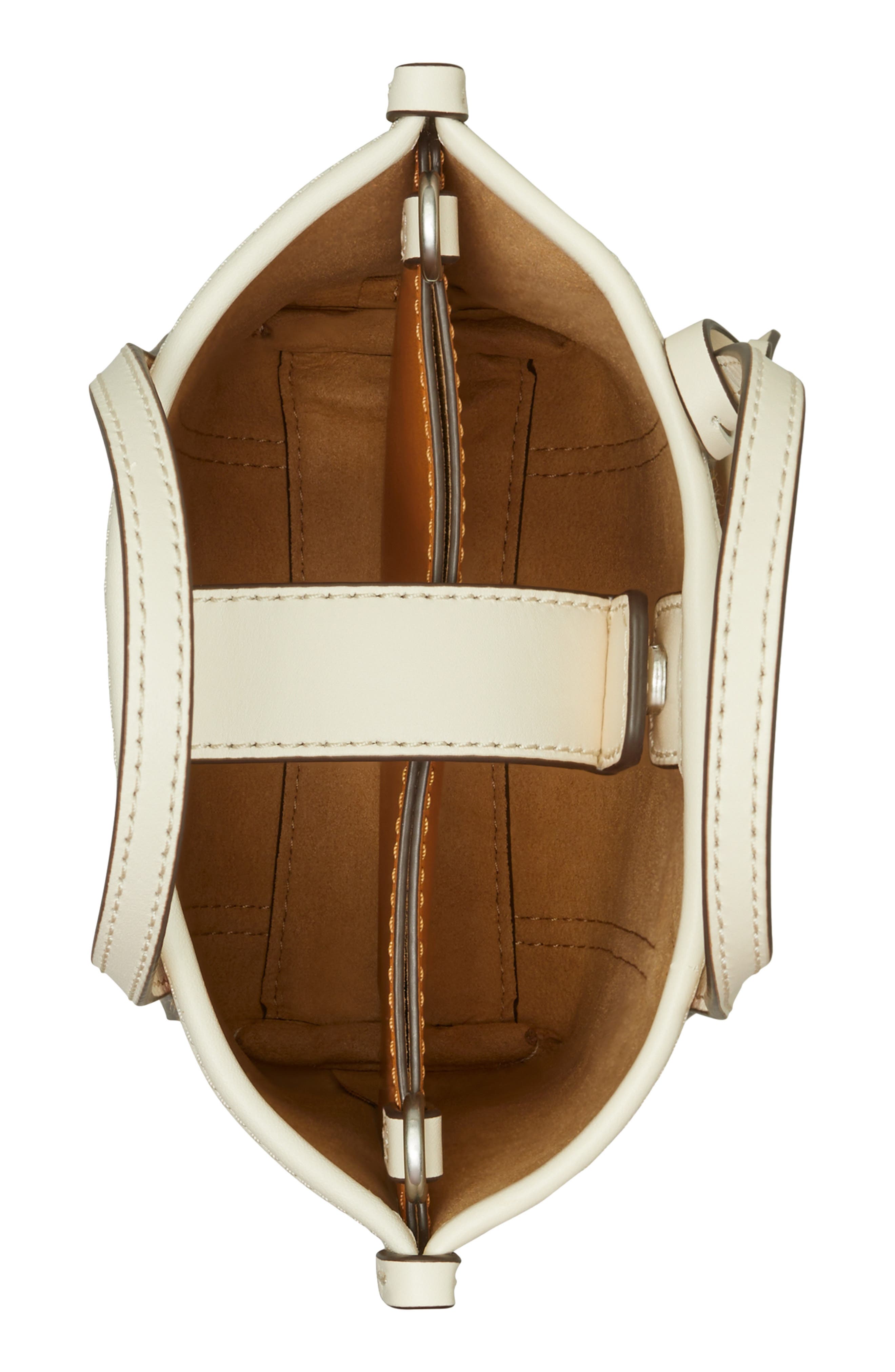 Tory Burch Mini Perry Stripe Raffia Tote, Alternate, color, 