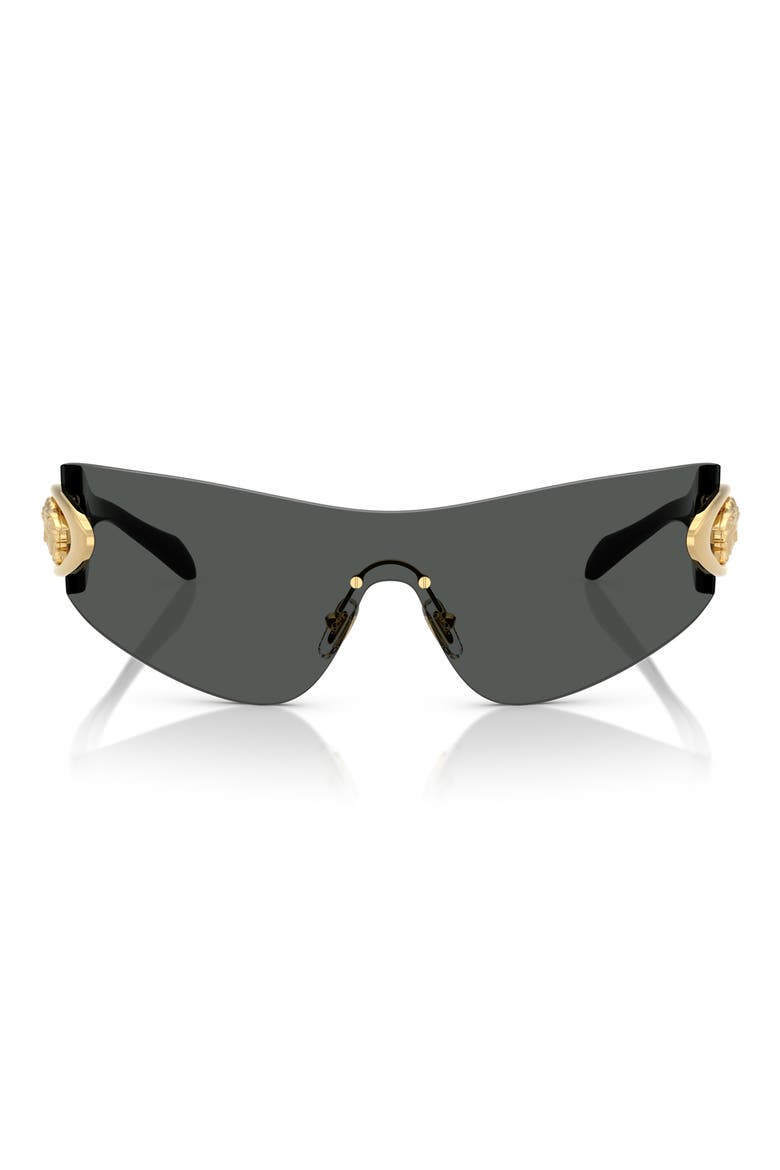 142mm Pillow Shield Sunglasses, Main, color, DARK GREY