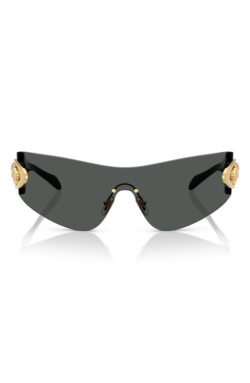 Versace 142mm Pillow Shield Sunglasses In Dark Grey