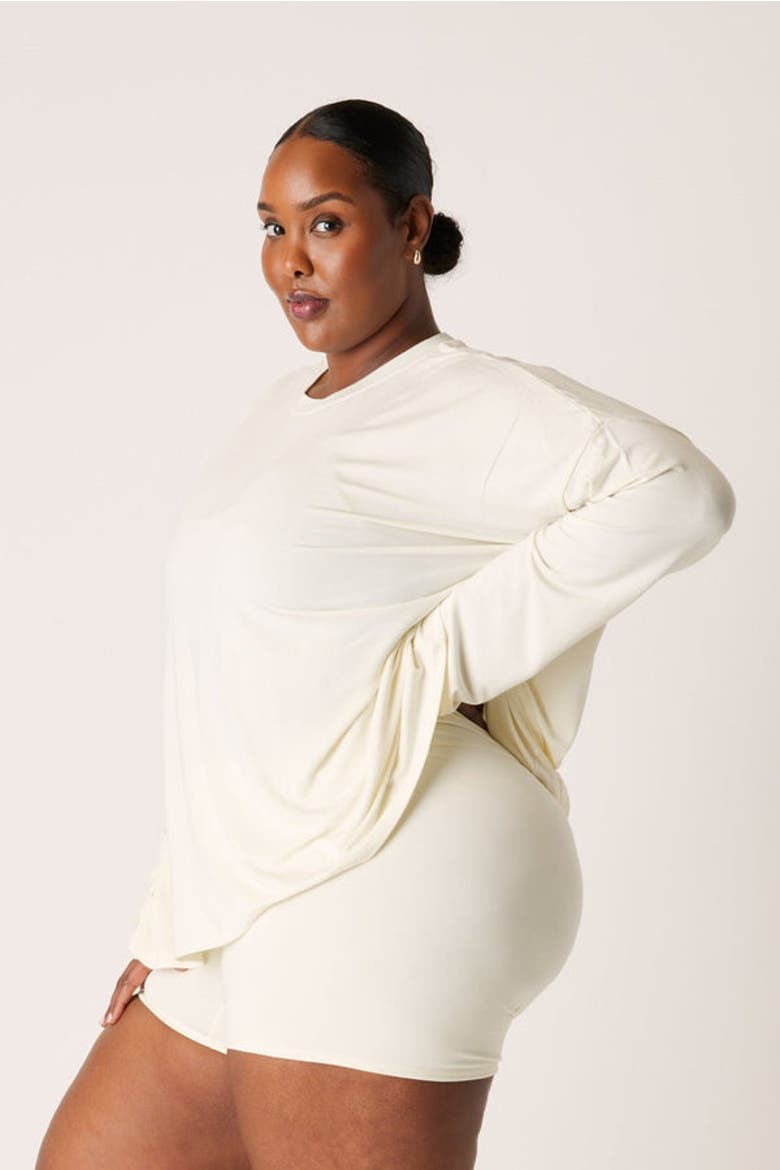 The Cool-Comf Lounge Oversized Long Sleeve, Alternate, color, Cream