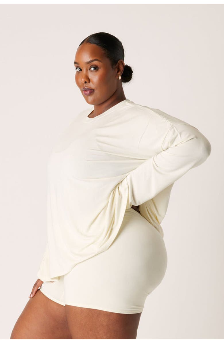 LONDRE BODYWEAR The Cool-Comf Lounge Oversized Long Sleeve, Alternate, color, Cream