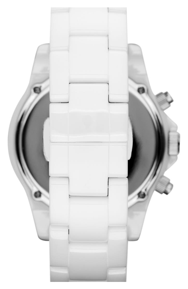 MICHAEL Michael Kors Michael Kors 'Madison' Crystal Bezel Ceramic Watch, 41mm, Alternate, color, 