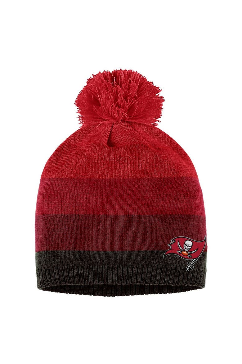 Women's WEAR by Erin Andrews Red Tampa Bay Buccaneers Ombre Pom Knit Hat and Scarf Set, Alternate, color, Red