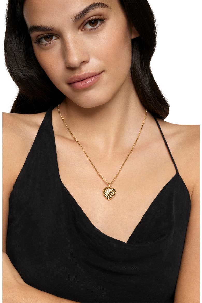 Sculpted Cable Heart Locket, 23mm, Alternate, color, 18K GOLD