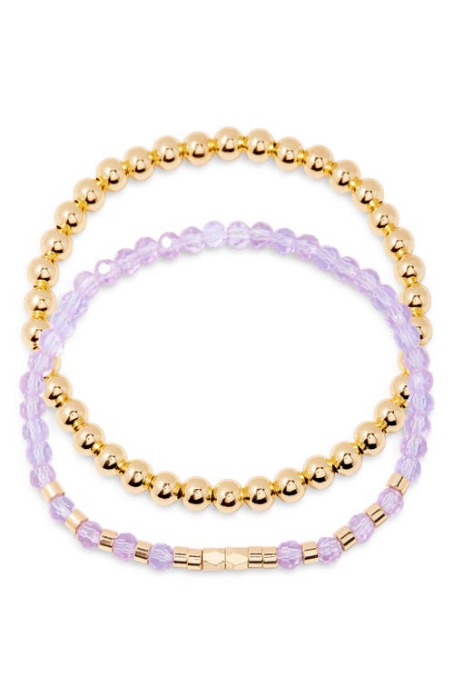Brook & York Brook And York Makenna Set Of 2 Birthstone Beaded Stretch Bracelets In Gold