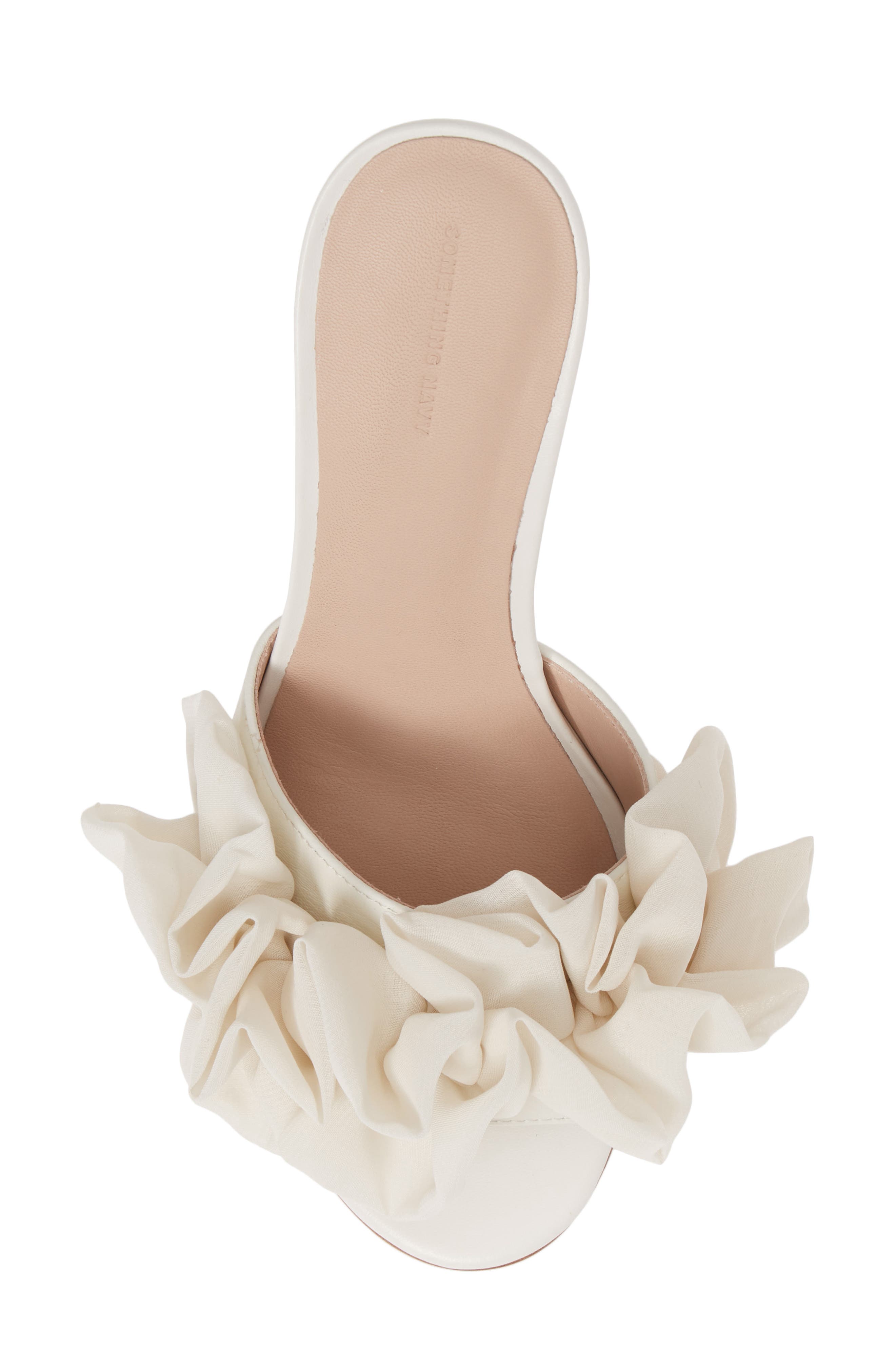 Something Navy Ruffle Dress Slide Sandal, Alternate, color, 