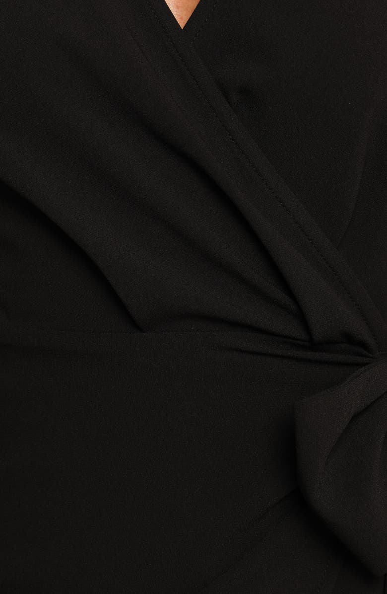 Petal & Pup Lilian Long Sleeve Wrap Minidress, Alternate, color, Black