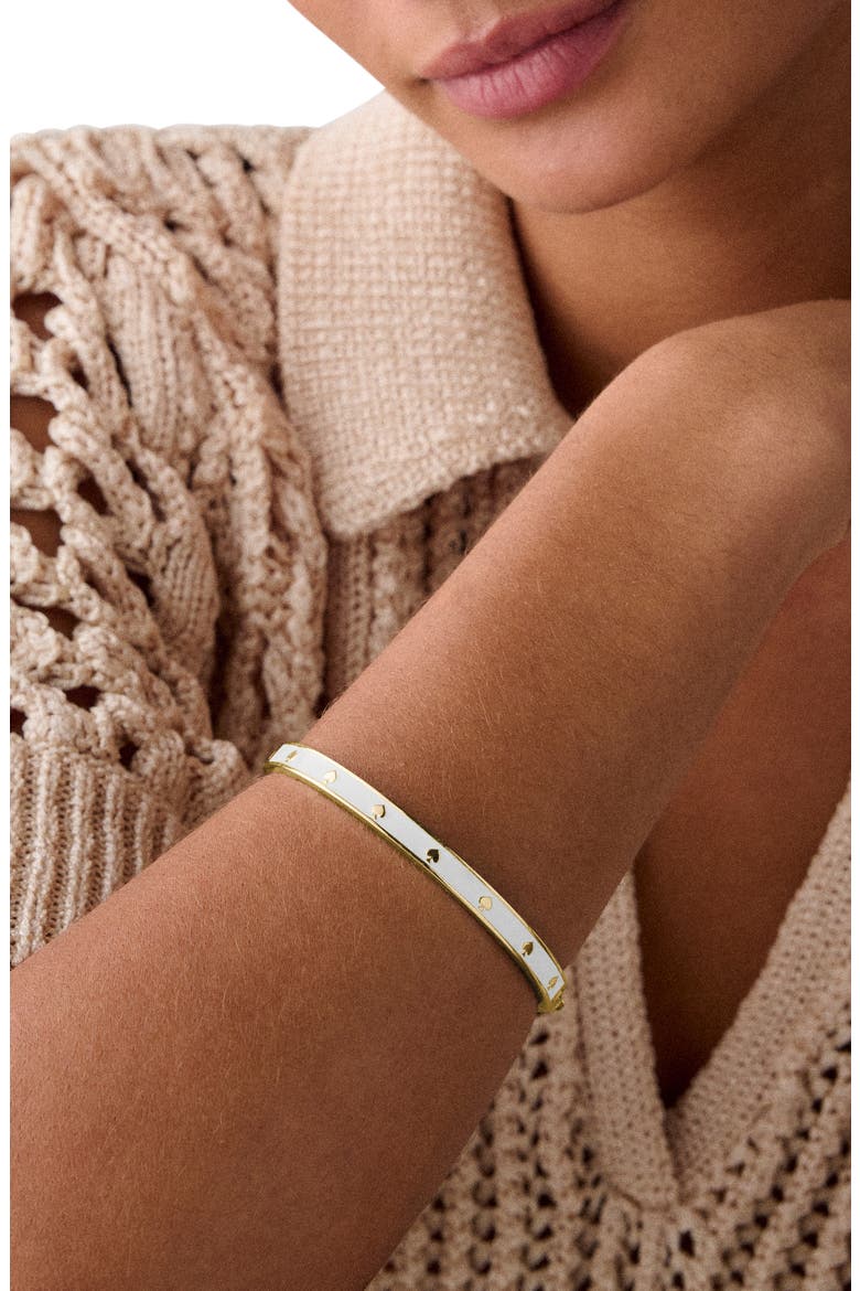 spot the spade enamel bangle bracelet, Alternate, color, WHITE