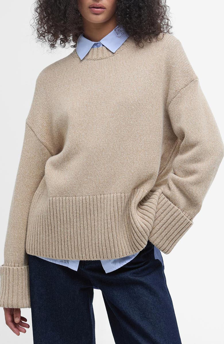 Barbour Cassandra Cotton & Wool Blend Sweater, Main, color, 