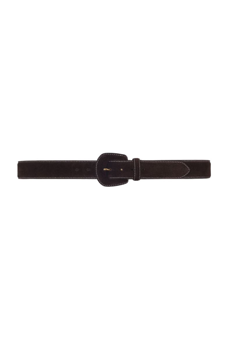 Suede belt, Main, color, Dark brown