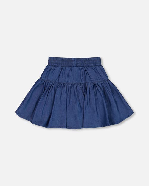 Deux Par Deux Girl's Chambray Skort Navy Blue In Navy Blue