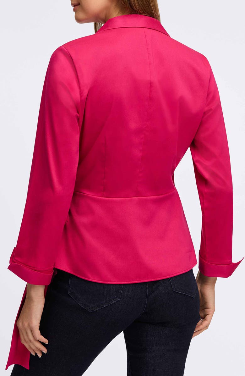 Foxcroft Salina Stretch Cotton Blend Wrap Shirt, Alternate, color, Ruby Pink