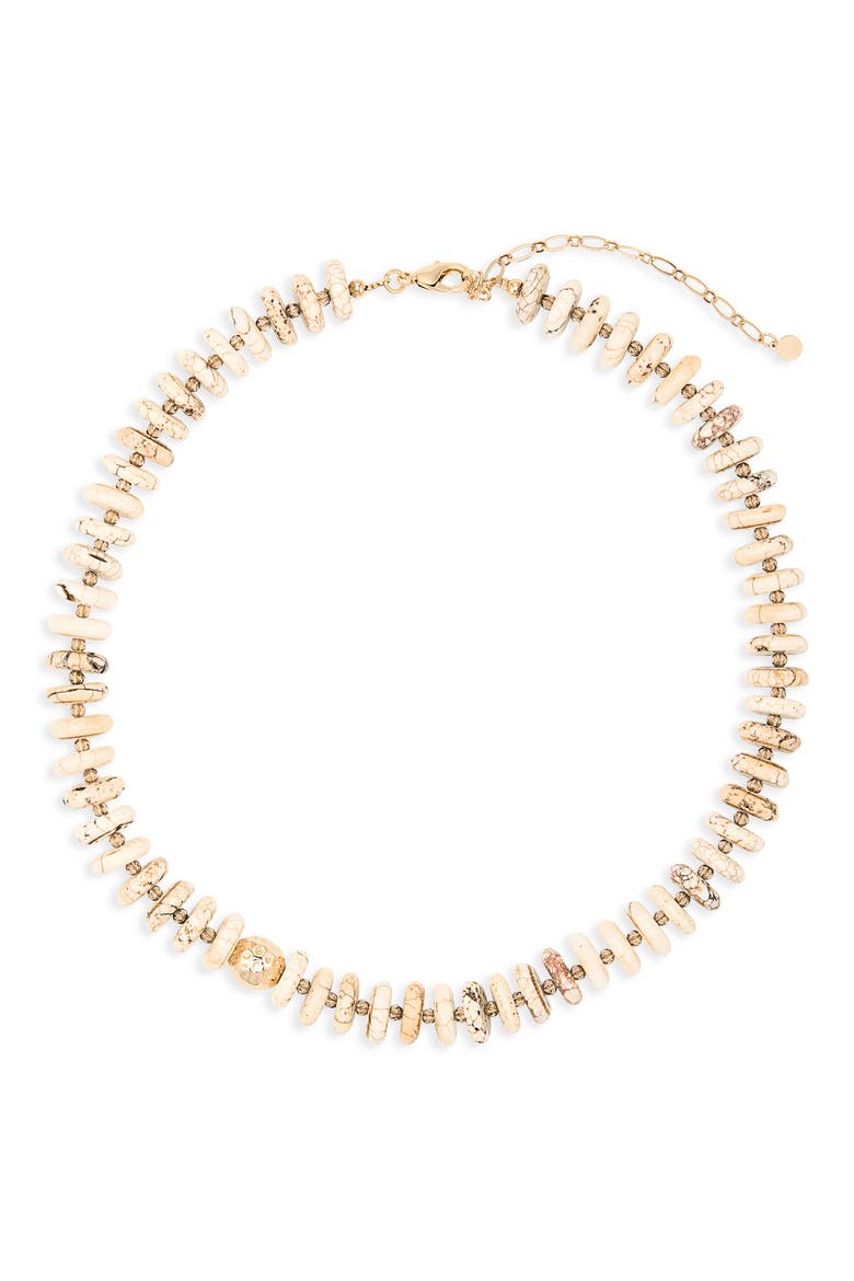 Howlite Collar Necklace, Main, color, IVORY