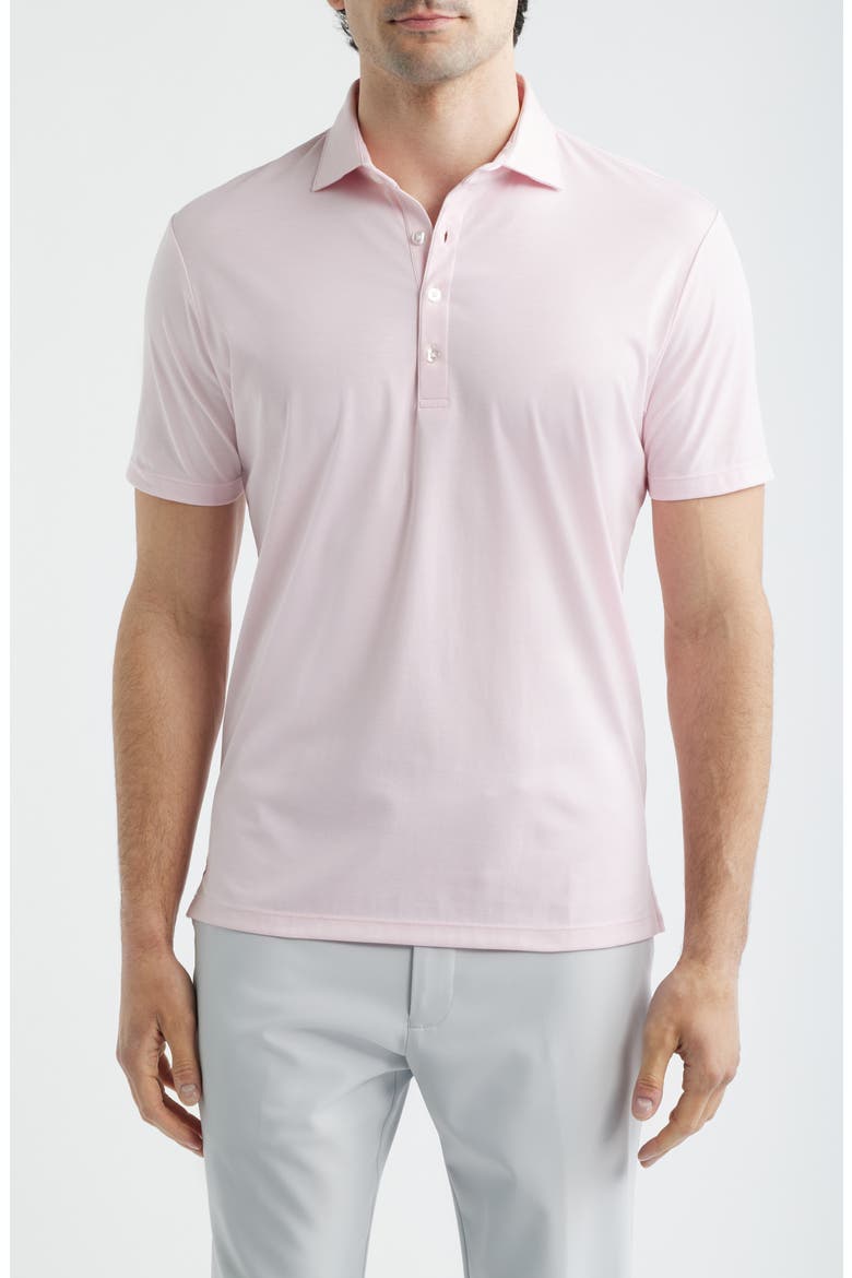 Elba Top Shelf Cotton Blend Piqué Polo, Main, color, PAMPLEMOUSSE