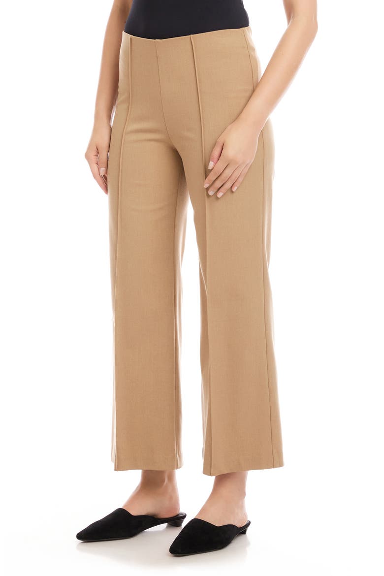 Pintuck Crop Wide Leg Pants, Alternate, color, CAMEL