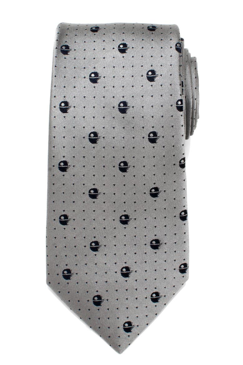 Star Wars™ - Death Star II Silk Tie, Main, color, GRAY
